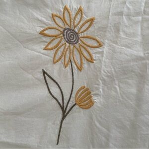 Pottery Barn Floral Embroidered Ivory Duvet Cotton Size Twin